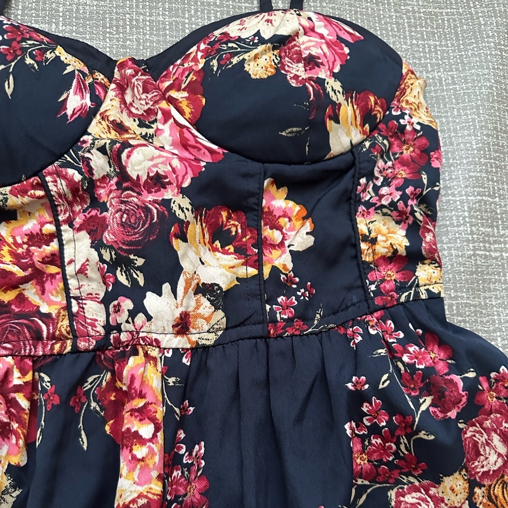 Band of Gypsies Floral Jumpsuit Women’s Small Wide Leg Elastic Back Boho - Picture 4 of 14